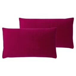 Evans Lichfield Sunningdale Polyester Filled Cushions (Twin Pack), Cerise, 30 x 50cm