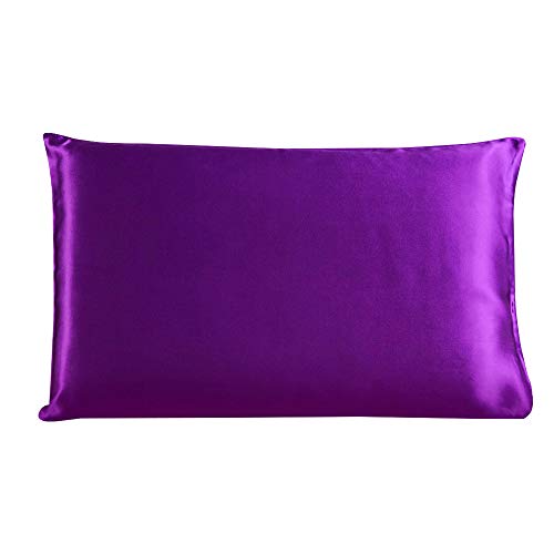 Sourcingmap 19 Momme Silk Zippered Pillowcases 1 Pack, Purple 30cm x 50cm