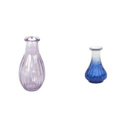 Talking Tables Lilac Glass Bud Vase for flowers, s & Talking Tables Small Blue Recycled Glass Bud Vase Table Decor Bundle