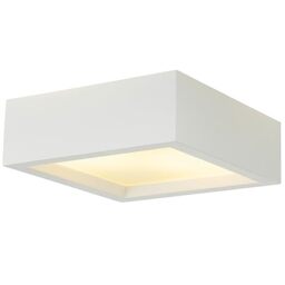 Ceiling Lights - PLASTRA 104 Surface Mounted Downlight with E27 Socket - Paintable, Energy-Efficient Ceiling Lighting for Living Room, Kitchen & Bedroom - 25W, 220-240V, 25 x 9.5 x 25cm - SLV, White