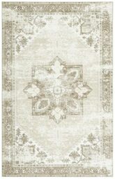 SAFAVIEH Traditional Rug Ideal for High Traffic Areas - Machine Washable and Non Slip - Tucson Collection, Short Pile, in Sage and Ivory, 120 X 180 cm