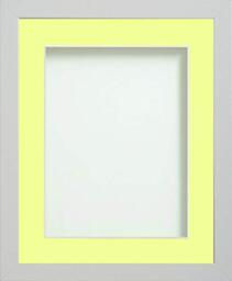 Frame Company Allington White Photo Frame with Lemon Bon Bon Mount, 8x6 for 5x3 inch, fitted with perspex