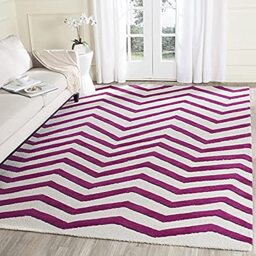 Safavieh Contemporary Indoor Hand Tufted Rectangle Area Rug, Cambridge Collection, CAM714, in Ivory / Fuchsia, 152 X 244 cm for Living Room, Bedroom or Any Indoor Space