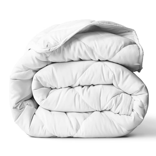ViscoSoft All Seasons Twin/Twin XL Down Alternative Reversible Comforter - Perfect for Dorm Bedding - Breathable Premium Twin Extra Long Microfiber White Duvet Cover Insert