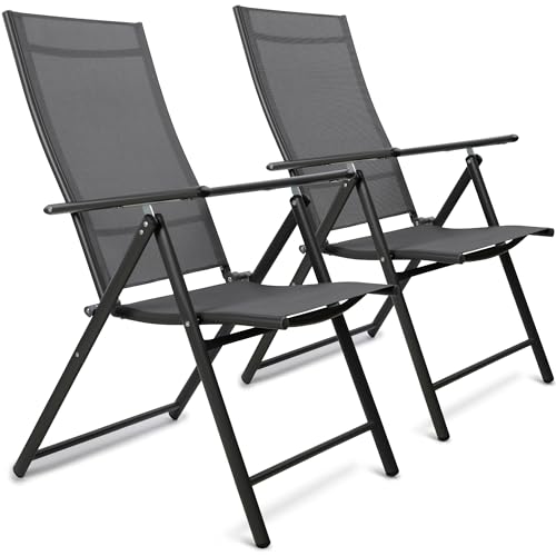 SUNMER Folding Garden Chairs High Back Position Recliner Sun