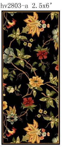 Safavieh Traditional Rug for Living Room, Dining Room, Bedroom - Chelsea Collection, Short Pile, in Black and Multicolor, 60 x 90 cm