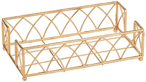 Boston International BID98 Arch Design Guest Towel Napkin Holder Caddy, Cardboard, Gold Leaf