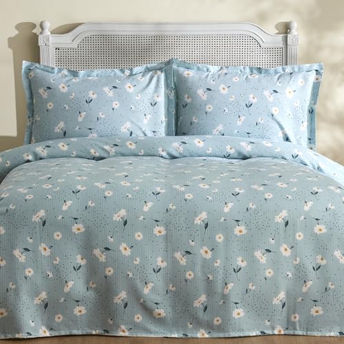 KARACA KH Daisy Mint 100% Cotton Double KS P, Mint Duvet Cover Set