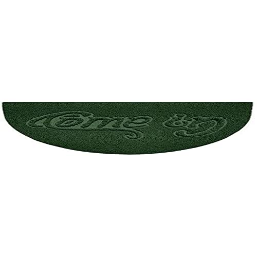 Nicoman Embossed Halfmoon Half Circle Door Mat Dirt-Trapper Jet-Washable Doormat 70x44cm (Green, COME-IN) - Use on Carpet ONLY