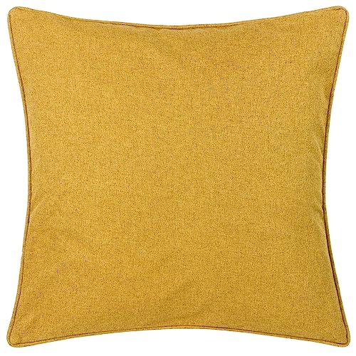 furn. Dawn Cushion Cover – Soft Textured Neutral Tone Piped Edge Case (Mustard – 45x45cm)