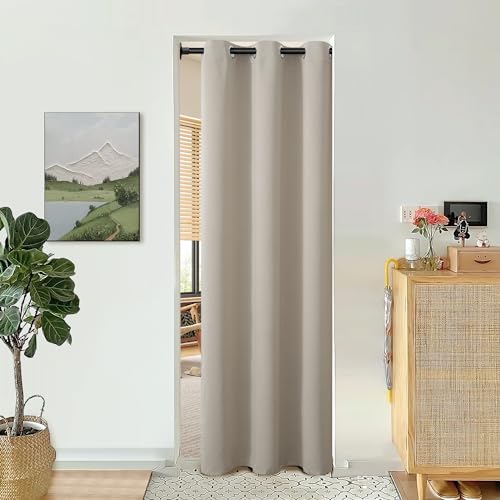 BGment Camel Door Curtain 78 Inch Length for Doorway, Bedroom Closet Curtain, Privacy Thermal Insulated Blackout Grommet Room Divider for Room Separation, 1 Panel, 40 Inch Wide