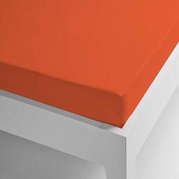 Miracle Home Microfiber Thermal Fitted Sheet Coral Plain Colours 105 x 200 orange