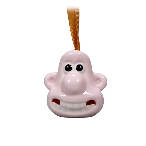 Half Moon Bay - Wallace & Gromit - Wallace 3D Shaped Hanging Decoration - Ceramic Christmas Tree Ornament - Official Aardman Merchandise - Festive Novelty Gift