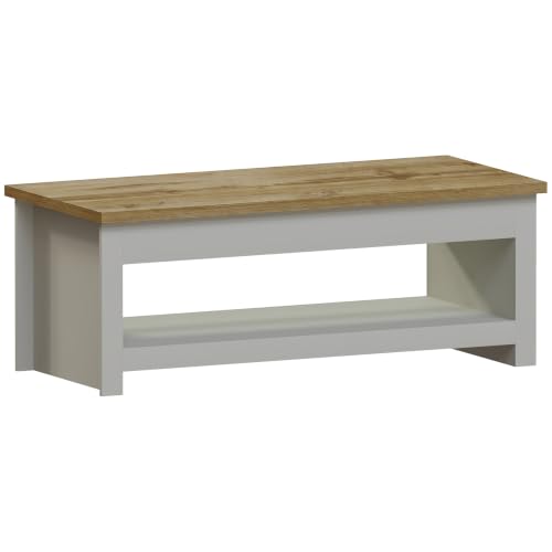Vida Designs Arlington Coffee Table 1 Shelf Storage MDF Living Room Modern Furniture (Grey)