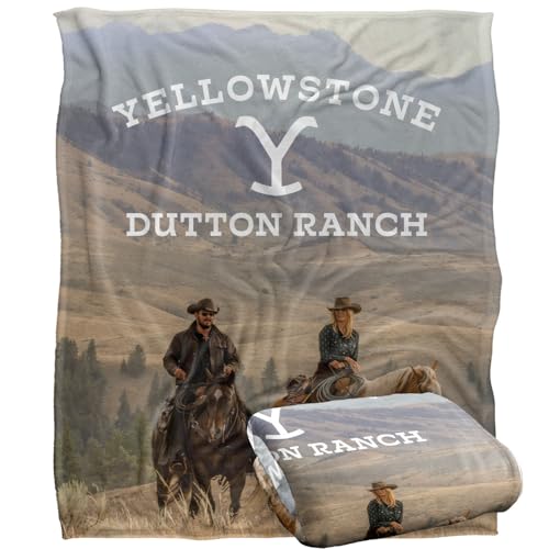 Yellowstone Rip and Beth Riding Horses Silky Touch Super Soft Throw Blanket 152 X 127 cm, White