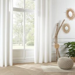 HomeMaison Curtain with eyelet Lightweight Suede Look, Polyester 260 x 140 cm, Ivory