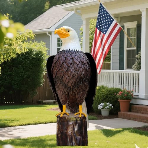 KEXMY Eagle Outdoor Decor Metal Yard Art for Patio Lawn Garden Statues Sculpture