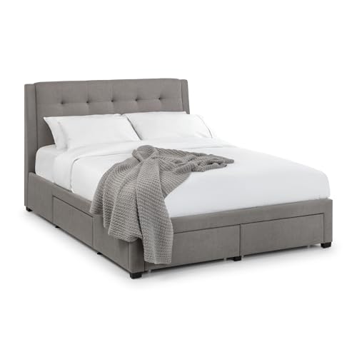 Julian Bowen Grey Fabric Fullerton 4 Drawer Bed, King