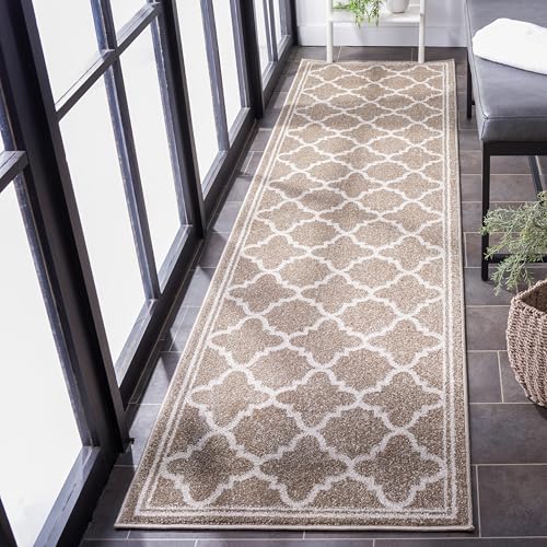 Safavieh Boho Rug for Living Room, Dining Room, Bedroom - Amherst Collection, Short Pile, in Wheat and Beige, 62 X 240 cm
