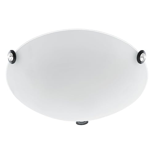 EGLO LED Ceiling Lamp Cafiera, ceiling light, Steel, Glass in White, Black