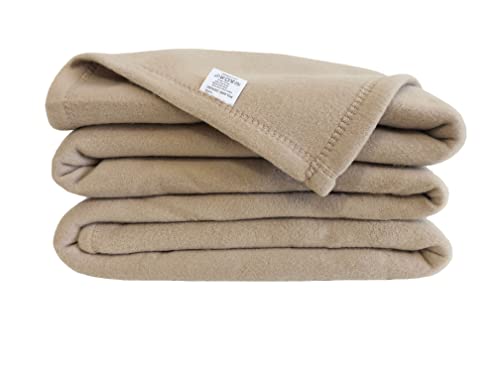 Poyet Motte Poleco Blanket in Polyester Fleece - Sand, polyester, sand, 260x240 cm