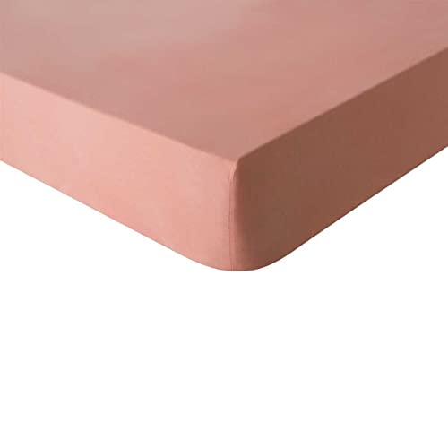 Essix Plain Cotton Fitted Sheet, Made in France, 90 x 200 cm, Plain