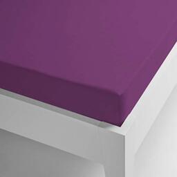Miracle Home Microfiber Thermal Fitted Sheet Coral Plain Colours 90 x 200 aubergine