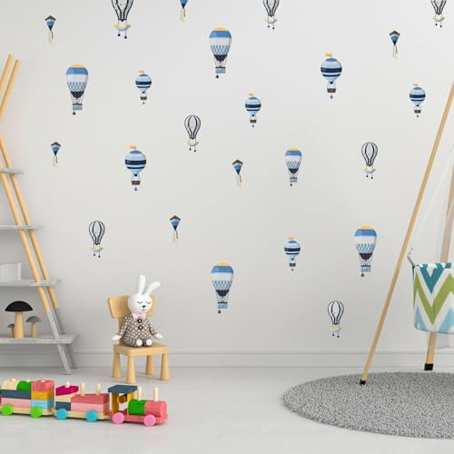 WALPLUS Hot Air Balloon Wall Stickers for Kids Room Decor - Nursery, Bedroom, Playroom Decorations Peel & Stick Removable Decals