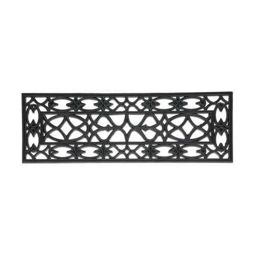 Relaxdays Rubber Doormat with Pattern, Waterproof, Anti-Slip, Floor Mat, Indoor and Outdoor Use, 0.5 x 75 x 25 cm, Black