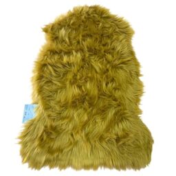 Kampala Hill Luxury Faux Rabbit Fur Rug With Suede Backing Area Rug Plush Soft Accent Rug Mustard Yellow 60x90cm