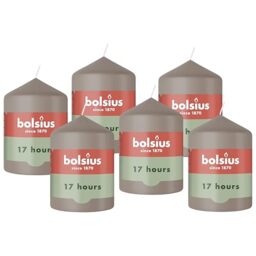 Bolsius - Essentials - Pillar Candle - Taupe - 8 cm - Length Burning Time 17 Hours - Unscented - Natural Plant Wax - Without Palm Oil, 3.2″ × 2.3″