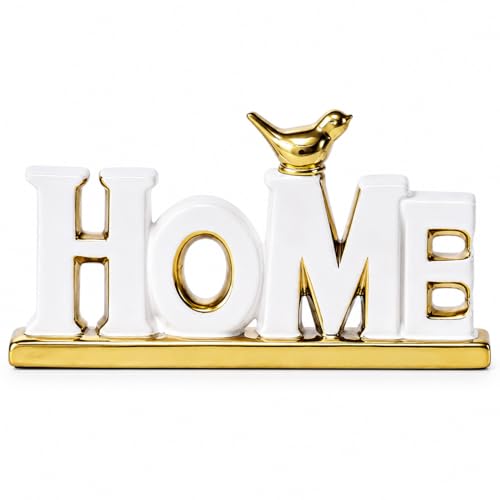 XMGZQ White and Gold Decor for Living Room Bedroom Bookshelf Coffe Table, Home Sign Aesthetic Statues Boho Wedding Accents Decorations, Knick Knacks Home Decor for Shelves,Living Room,Bedroom,Desktop