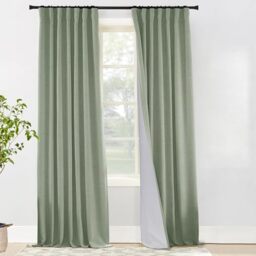 PANELSBURG Sage Green Boho Blackout Curtains 108 Inches Long 2 Panels Set Country Decorative Block Out Light Blocking Curtains for Bedroom Windows