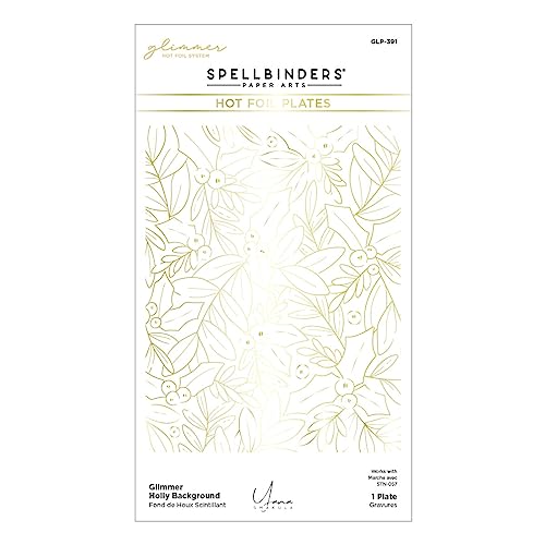 Spellbinders Glimmer Holly Background Hot Foil Plate from the De-Light-Ful Christmas Collection by Yana Smakula