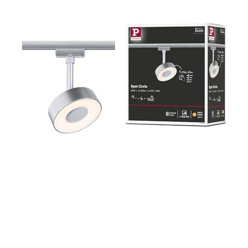Paulmann 95587 3-Step-Dim Circle URail LED Rail spot 160lm 5W 3000K dimmable 230V Chrome matt Rail System