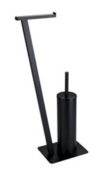 WENKO Lirio Toilet Brush Roll Holder Matte Black, Metal, 68.5 x 30 x 15 cm