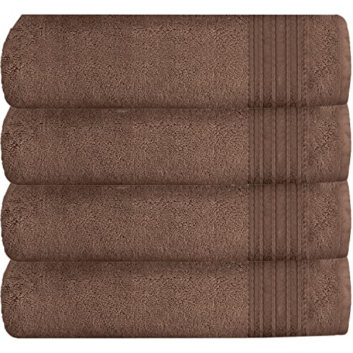 GC GAVENO CAVAILIA Extra Absorbent Luxury, Ultra Soft New Hampton 100% Ringspun Cotton Bath Towels, Pack of 4, Egyptian, Natural, 70x120 Cm