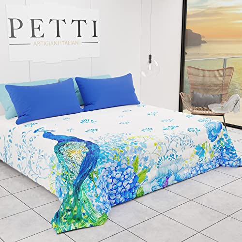 PETTI Artigiani Italiani - Botanic 01 single bedspread, 100% hypoallergenic, microfibre, 100% made in Italy