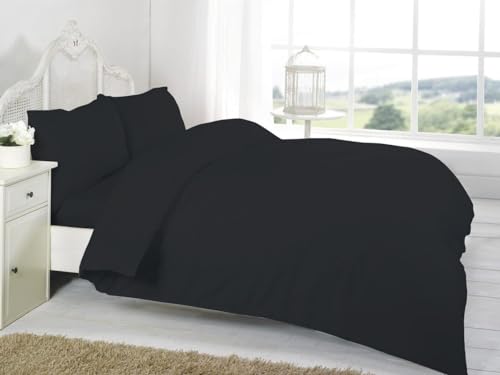 Kampala Hill 200 Thread Count Super King Deep Fitted Sheet Combed Egyptian Cotton Black