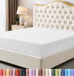 Utopia Bedding Full Fitted Sheet - Bottom Sheet - Deep Pocket - Soft Microfiber -Shrinkage and Fade Resistant-Easy Care -1 Fitted Sheet Only (White)