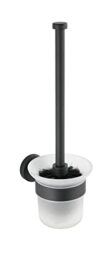 WENKO Bosio Toilet Brush Holder, Stainless steel, matt, 35 x 14 x 10 cm