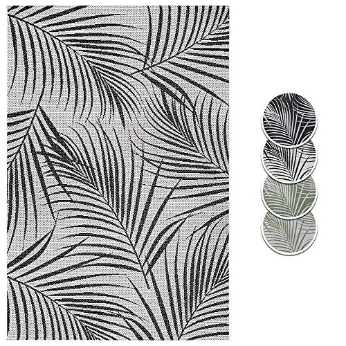 Hanse Home Sumatra Flat Weave Indoor and Outdoor Rug, Colours: Cream/Black, Size: 160 x 230 cm