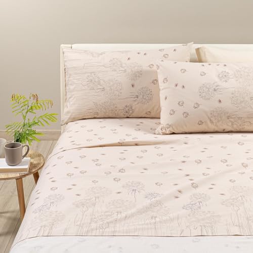 Caleffi - Double Bed Set with Double Bed Sheets 100% Cotton 240 x 280 cm, Double Fitted Sheet 180 x 200 cm for Mattress 25 cm High, 2 Pillow Cases for Bed 50 x 80 cm