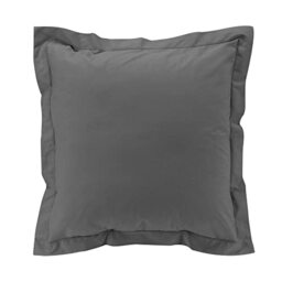 douceur d'intérieur, Pillowcase (63 x 63 cm) Percaline Steel, Cotton Percale