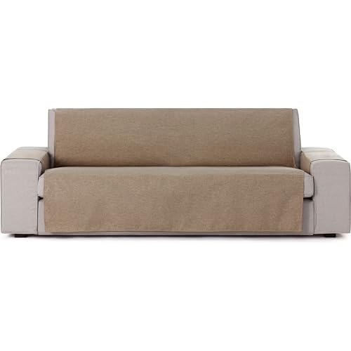 ECOMMERC3 Universal and Versatile 2 Seater Sofa Cover - Beige Chair Cover Protector Easy to Install for Back, Seat and Arms