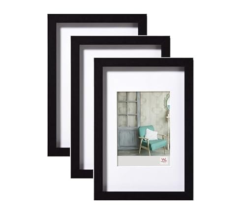 walther design Stockholm Wooden Picture Frame, Black, 20 x 30 cm, Pack of 3, EA030B3