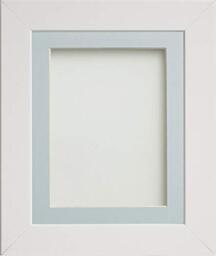 Frame Company Watson White Picture Photo Frame fitted with Perspex, 10x8 inch with Light Blue Mount for image size 6x4 inch