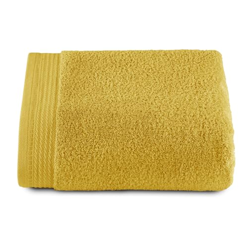 Top Towel - Set of 1 Shower Towel - Bath Towels - 100% Combed Cotton - 600 g/m2 - Measure 70 x 140 cm - Lemon