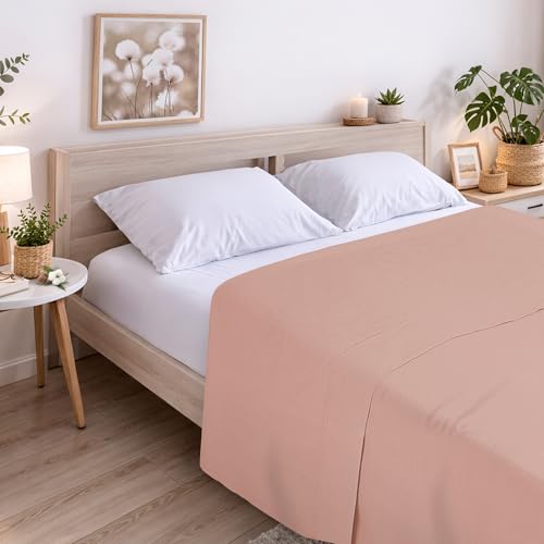 ECOMMERC3 - Top Sheet Bed 200 100% Soft Cotton, Breathable Extra Soft Top Sheet Silver Grey