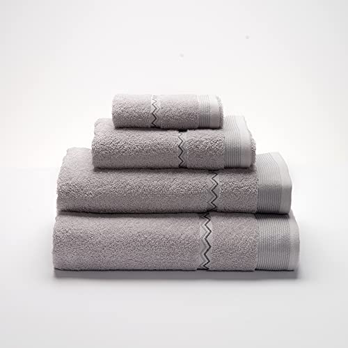 Sancarlos Piramide Bath Towel, 100% Cotton, Grey, Size 100 x 150 cm